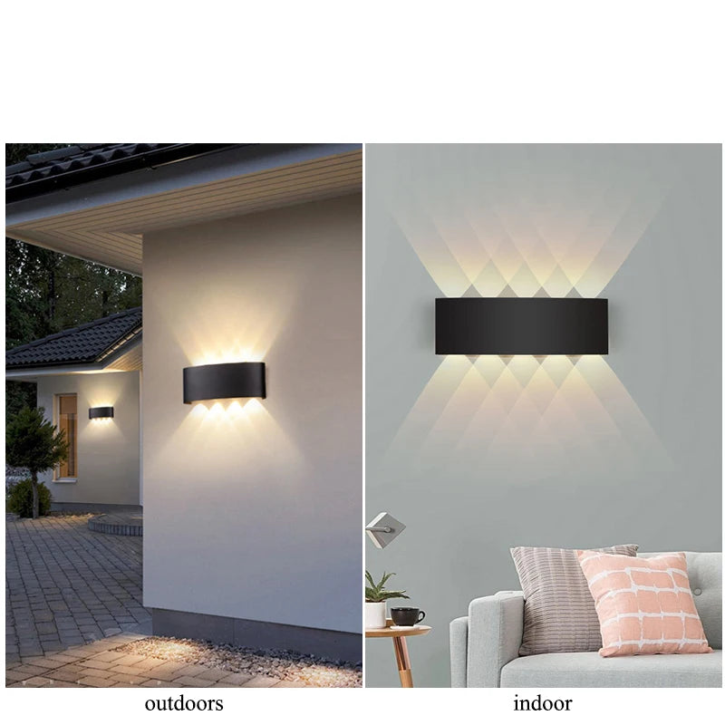 Up and Down LED Wall Lamp - Waterproof Wall Light for Bedroom, Living Room, Corridor, Indoor and Outdoor Lighting