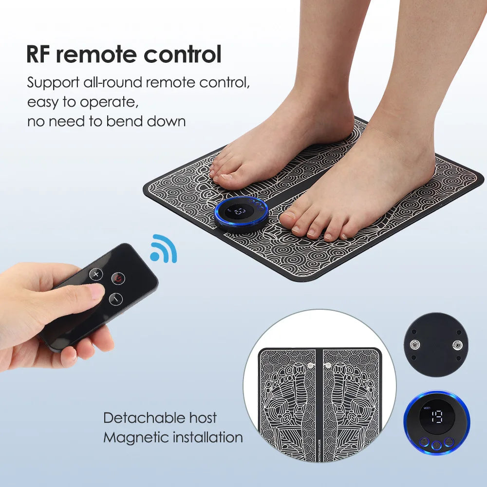 EMS Foot Massager Pad for Pain Relief & Acupoint Massage, Electric Muscle Stimulation to Improve Blood Circulation