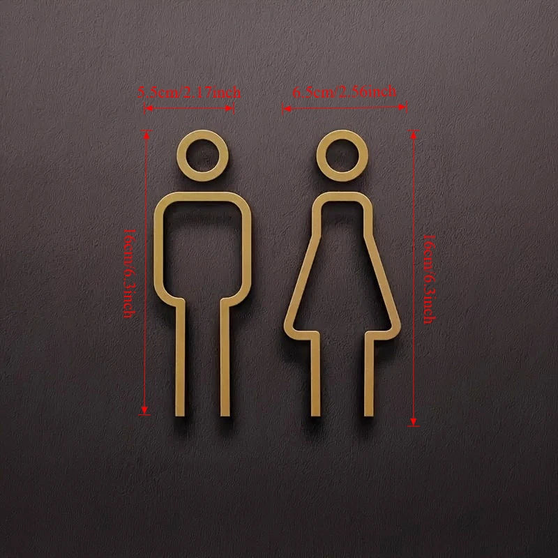 Funny Bathroom Signs for Men & Women, Creative Restroom Door Decor Toilet Signage Wall Sticker