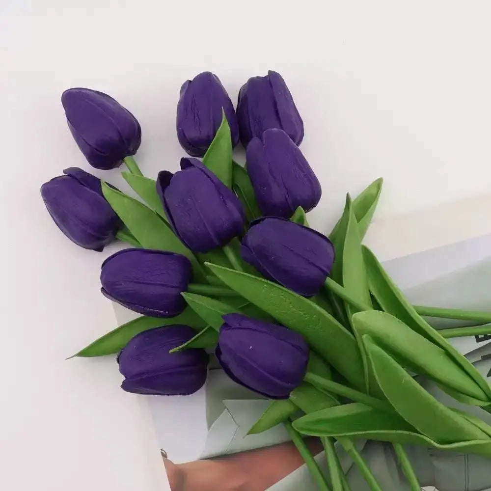 Real Touch Artificial Tulip Flowers Bouquet Fake Tulips for Home Wedding Decorations