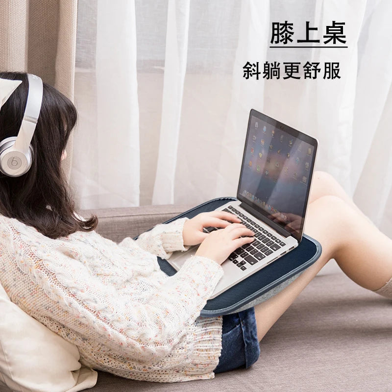 MUMUCC Multifunctional Laptop Desk with Cushion, Foam Particle Pillow Table & Hard Mouse Pad