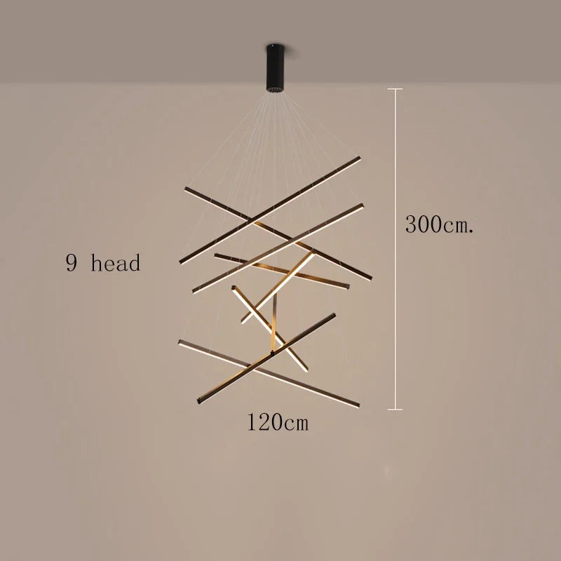 Modern Minimalist LED Ceiling Chandelier Pendant Lamp for Living Room, Hall & Staircase