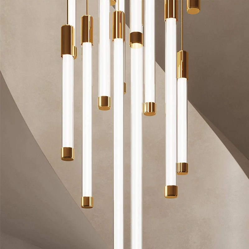 Modern Luxury LED Staircase Chandelier for Duplex, Attic, Living Room & Restaurant