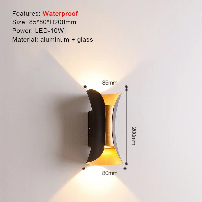 IP65 LED Wall Lamp Outdoor Sconce for Balcony Porch Garden Yard Aisle Decor Lighting Aluminium Indoor Bedside Lamp