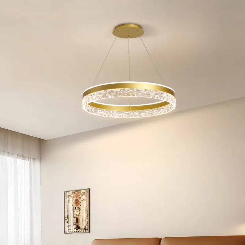 Simple Modern Ceiling Chandelier - Adjustable 3-Color LED Indoor Lighting for Living Room, Dining Room and Bedroom Decor