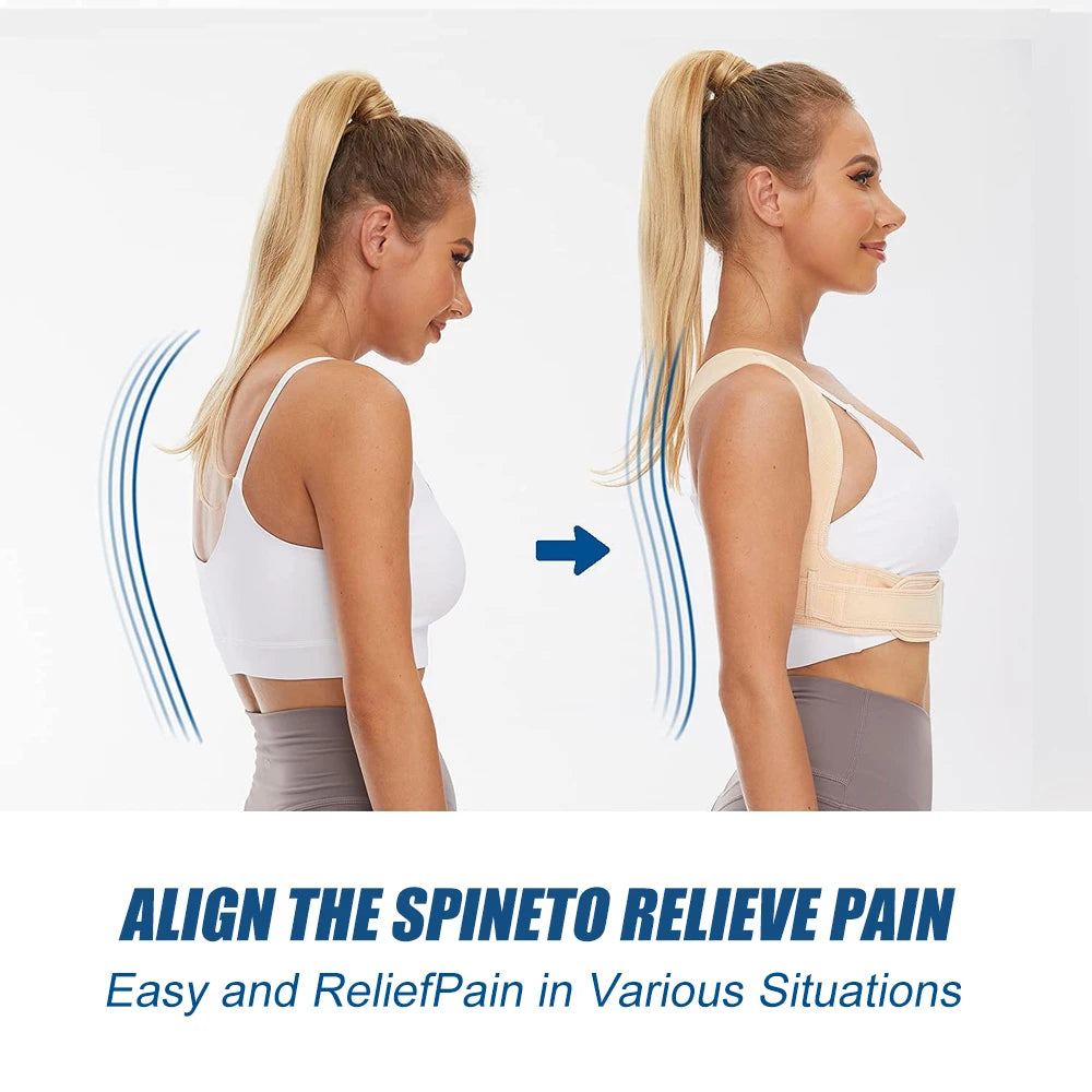 Adjustable Posture Corrector - Breathable Upper Back Brace and Straightener for Neck, Shoulder, Clavicle and Lumbar Pain Relief