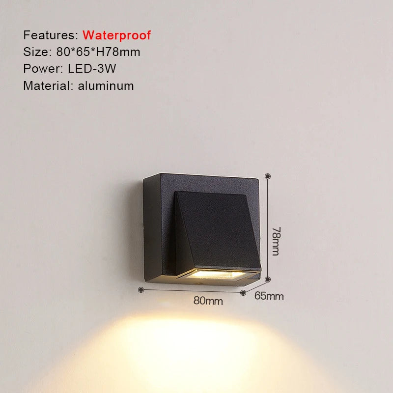 IP65 LED Wall Lamp Outdoor Sconce for Balcony Porch Garden Yard Aisle Decor Lighting Aluminium Indoor Bedside Lamp