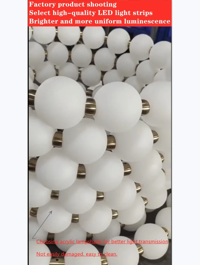 Nordic Magic Bean Round Chandelier - Modern Minimalist Lamp for Living Room, Bedroom & Restaurant