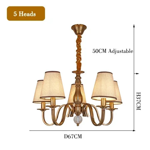 Luxury Classic LED Chandelier Rustic Suspension Luminaire for Living Dining Room & Bedroom Hanging Home Decor