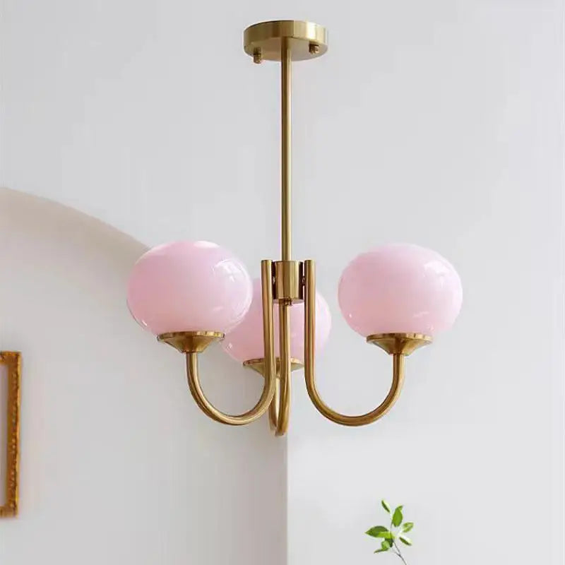 Nordic Bauhaus Pink Pendant Chandelier - Designer Art Lamp for Girl's Room & Children's Bedroom