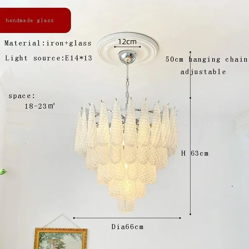 Vintage Nordic Glass Ceiling Chandelier - Luxury LED Hanging Lamp for Living Room, Dining Table and Home Decoration