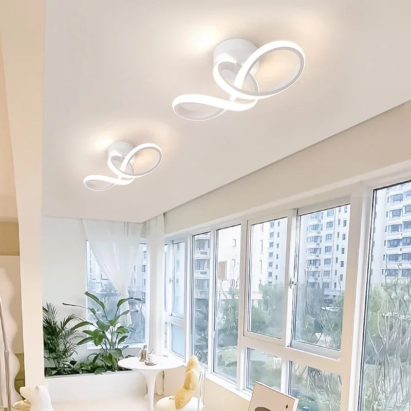 LED Aisle Ceiling Chandelier Modern Minimalist Three-Color Surface Mount Light for Bedroom & Dining Room