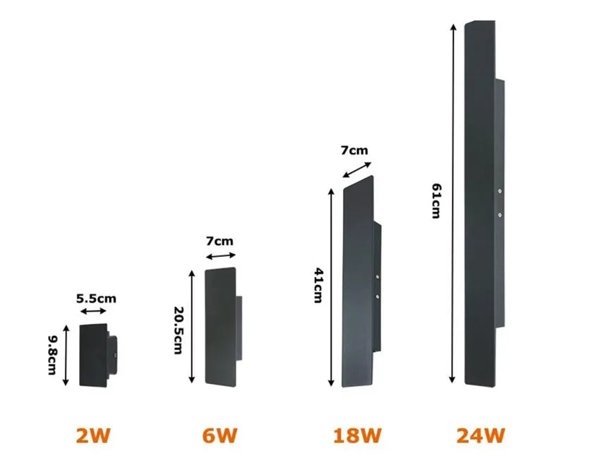 Modern Waterproof Outdoor Up-Down Aluminum LED Wall Sconce Light