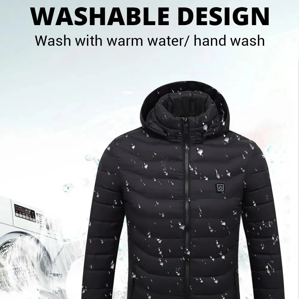 USB Self Heating Jacket for Men and Women Warm Vest Heated Coat Ski Camping Hiking Winter Cotton Clothing