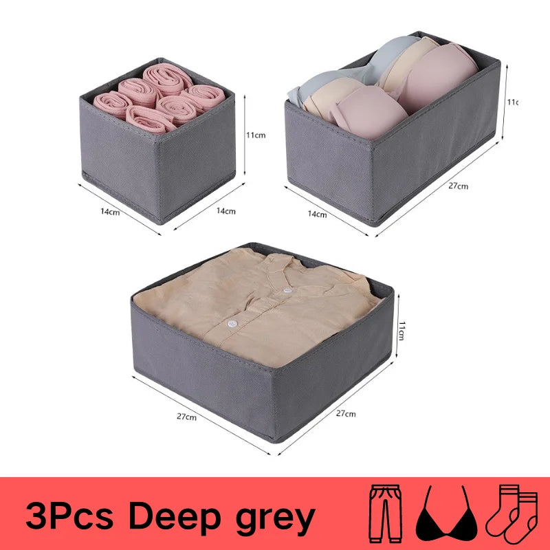 Underwear Organizer for Cabinets and Drawers - Foldable Wardrobe Storage Box for Bras, Socks and Pants