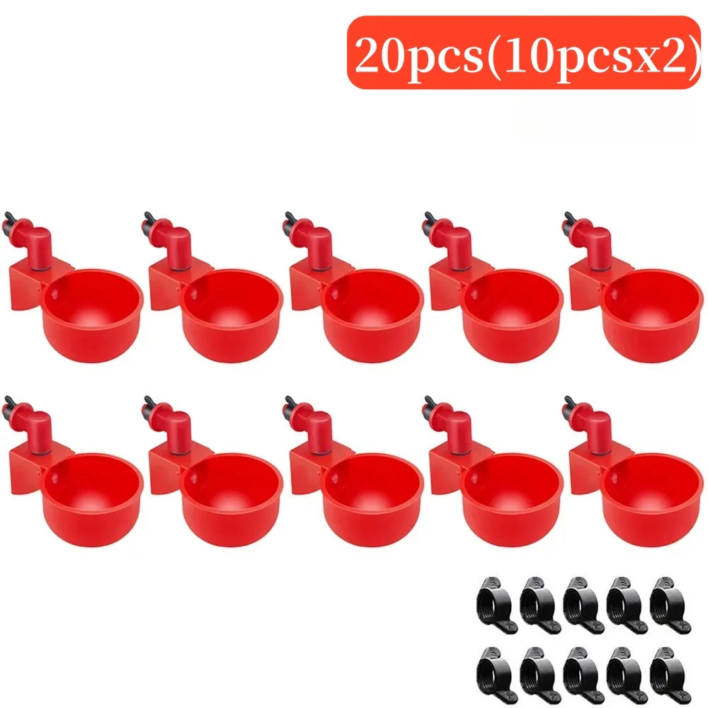 Automatic Poultry Drinking Bowl Chicken Waterer Cups Duck Hanging Water Dispenser