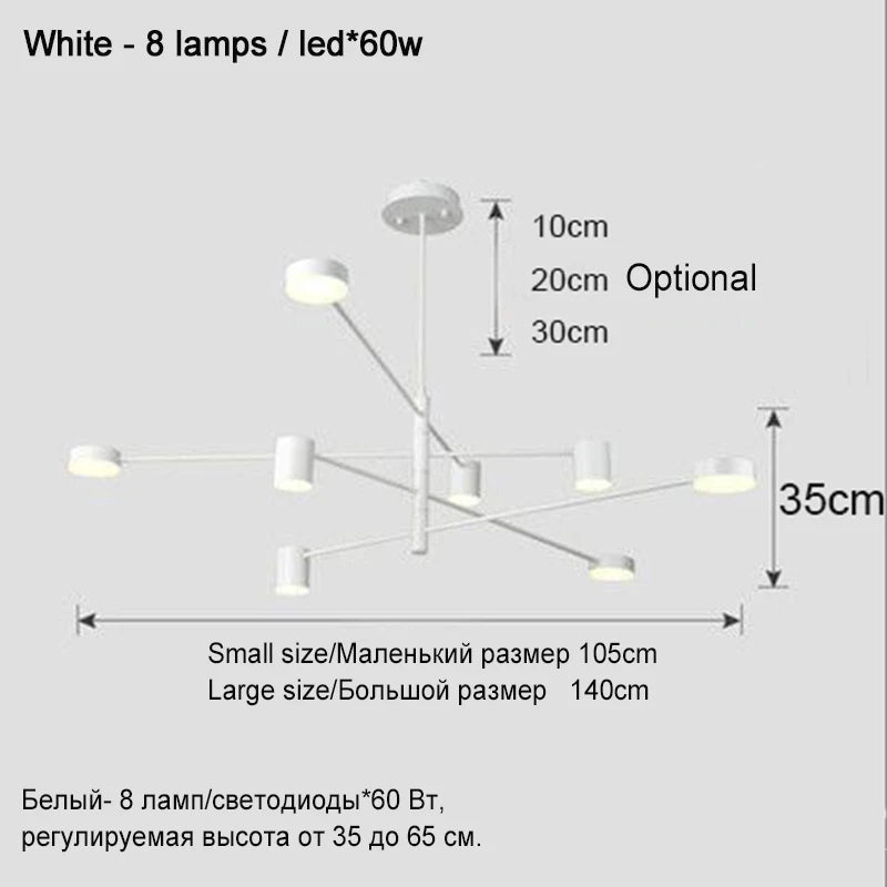 Modern Nordic LED Chandelier Luminaire Pendant Light for Living, Dining Room, Bedroom & Restaurant
