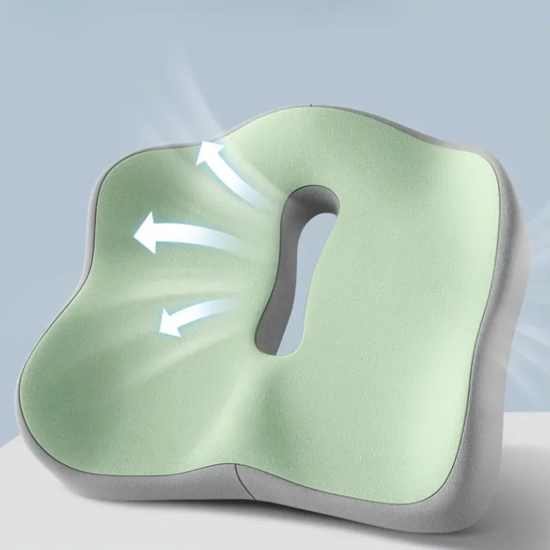 Ergonomic Office Seat Cushion - 3-Zone Memory Foam Lumbar Support Pillow, Breathable Posture Corrector for Car, Office and Wheelchair
