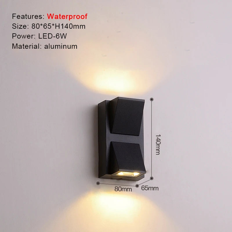 IP65 LED Wall Lamp Outdoor Sconce for Balcony Porch Garden Yard Aisle Decor Lighting Aluminium Indoor Bedside Lamp