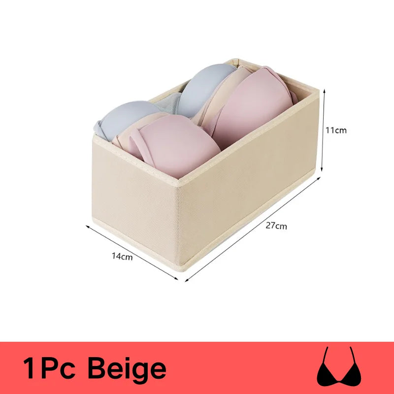 Underwear Organizer for Cabinets and Drawers - Foldable Wardrobe Storage Box for Bras, Socks and Pants