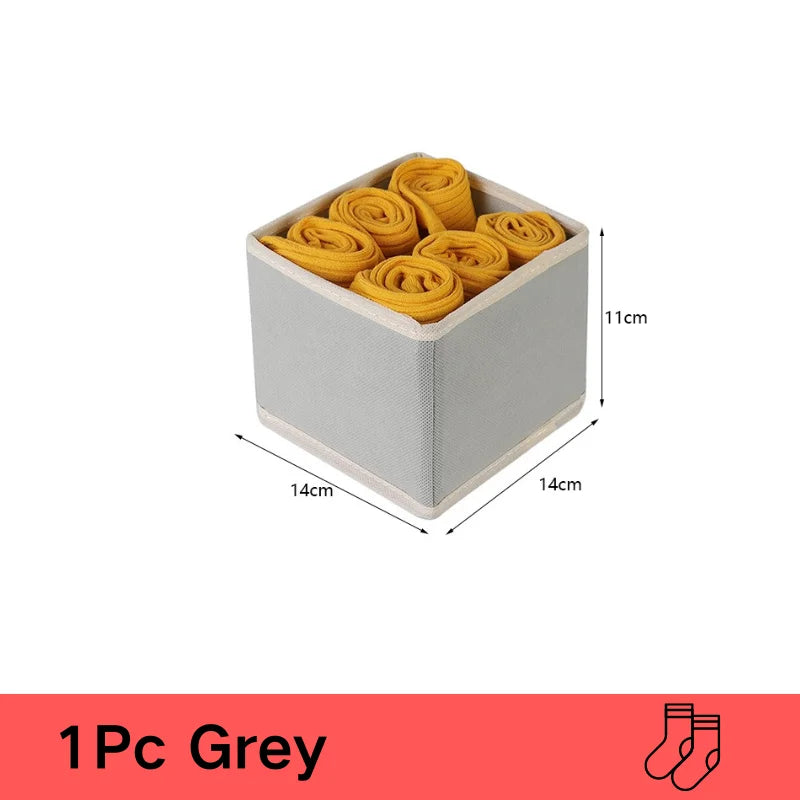 Underwear Organizer for Cabinets and Drawers - Foldable Wardrobe Storage Box for Bras, Socks and Pants