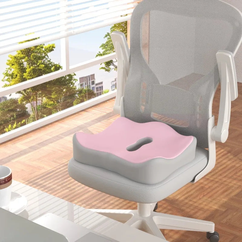 Ergonomic Office Seat Cushion - 3-Zone Memory Foam Lumbar Support Pillow, Breathable Posture Corrector for Car, Office and Wheelchair