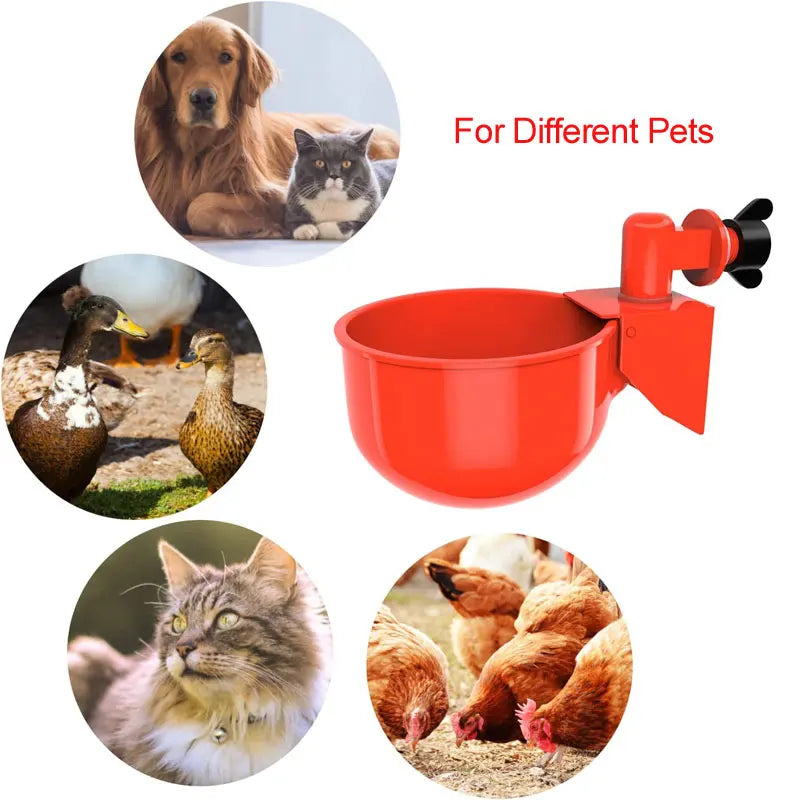 Automatic Poultry Drinking Bowl Chicken Waterer Cups Duck Hanging Water Dispenser
