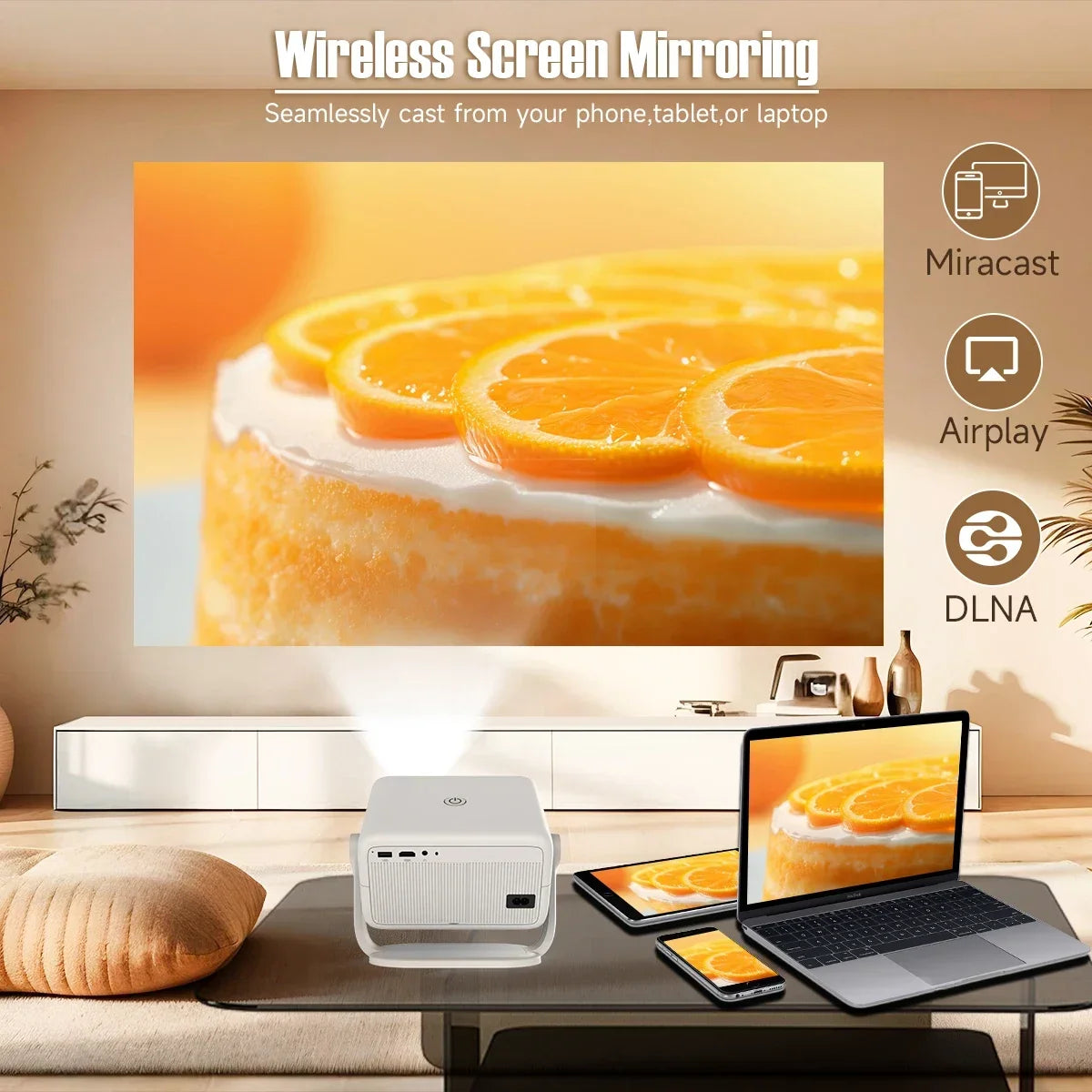 Magcubic L018 Projector 650 ANSI 8K Native 1080P Auto Focus & Keystone Correction Android 14 BT5.4 WiFi6 360° Portable Home Cinema
