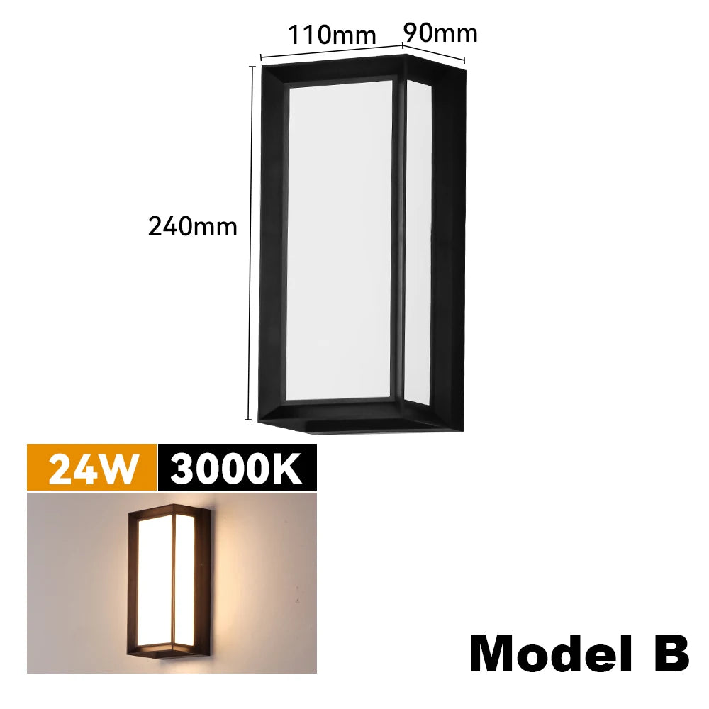 IP65 Waterproof Outdoor LED Wall Lamp Exterior Lighting Plastic Lamp Body Warm White Porch & Garden Light