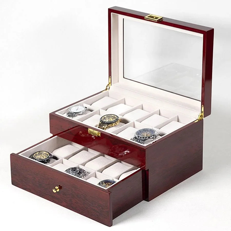 Wooden Watch Box - Eco-Friendly Multi-Slot Watch Storage Case and Travel Organizer, Gift Box for Men