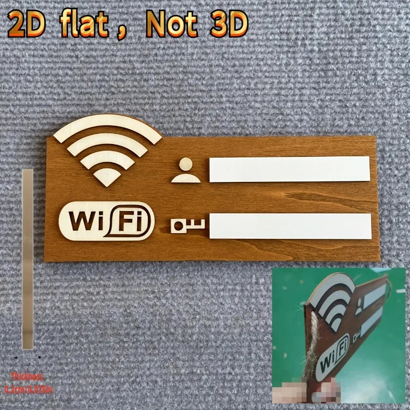 Wooden WiFi Password Sign with Erasable Board and Marker for Home, Office and Airbnb Guest Room Decor