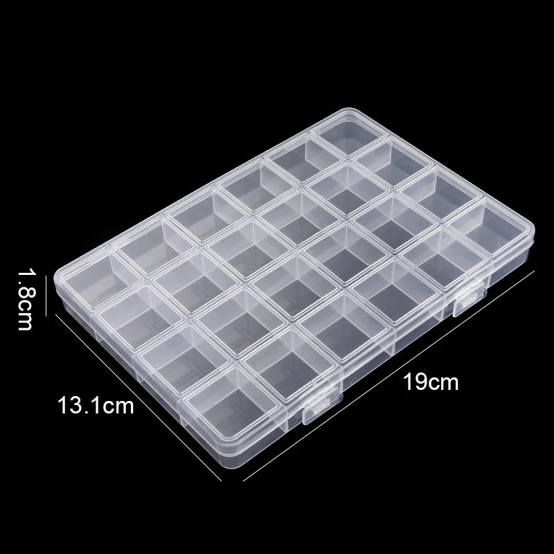 Transparent Storage Container Jewelry Box - Clear Plastic Organizer and Display Case for Earrings and Beads