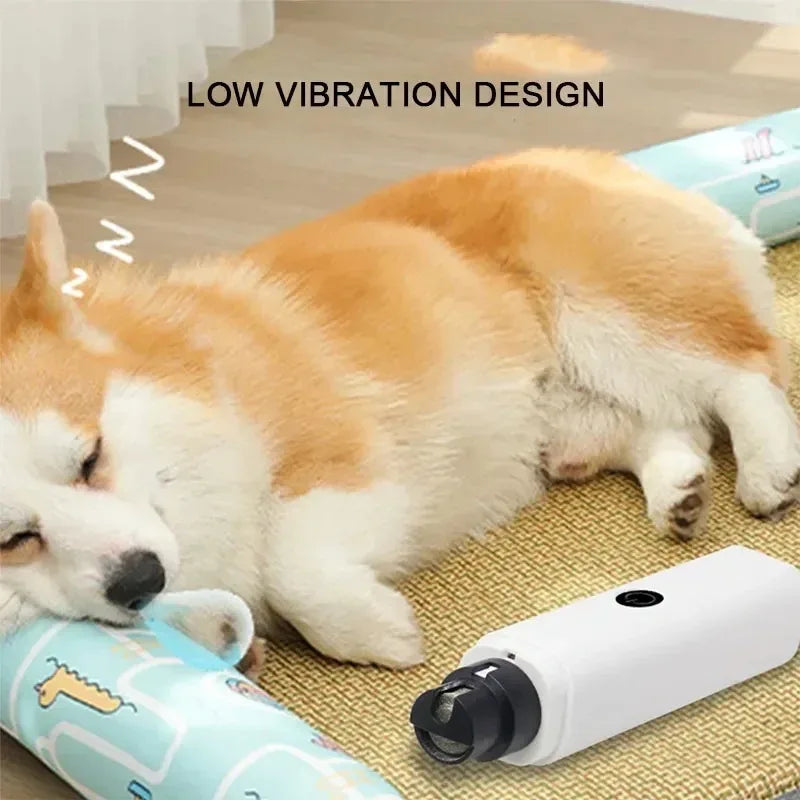 Rechargeable Electric Dog Nail Clippers & Grinder, USB Charging LED Light Quiet Pet Nail Grooming for Dogs & Cats