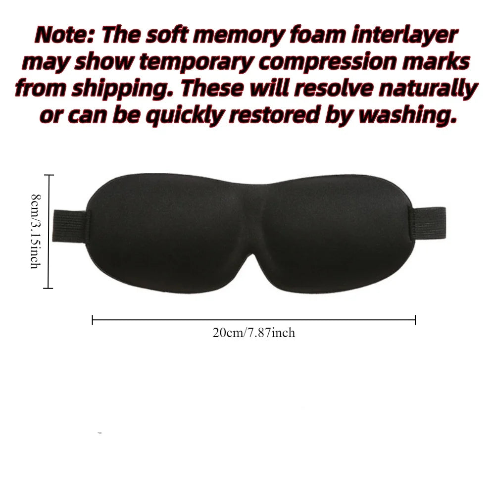3D Sleep Mask Blindfold Sleeping Aid Soft Memory Foam Eye Mask for Travel Blackout Light Cover