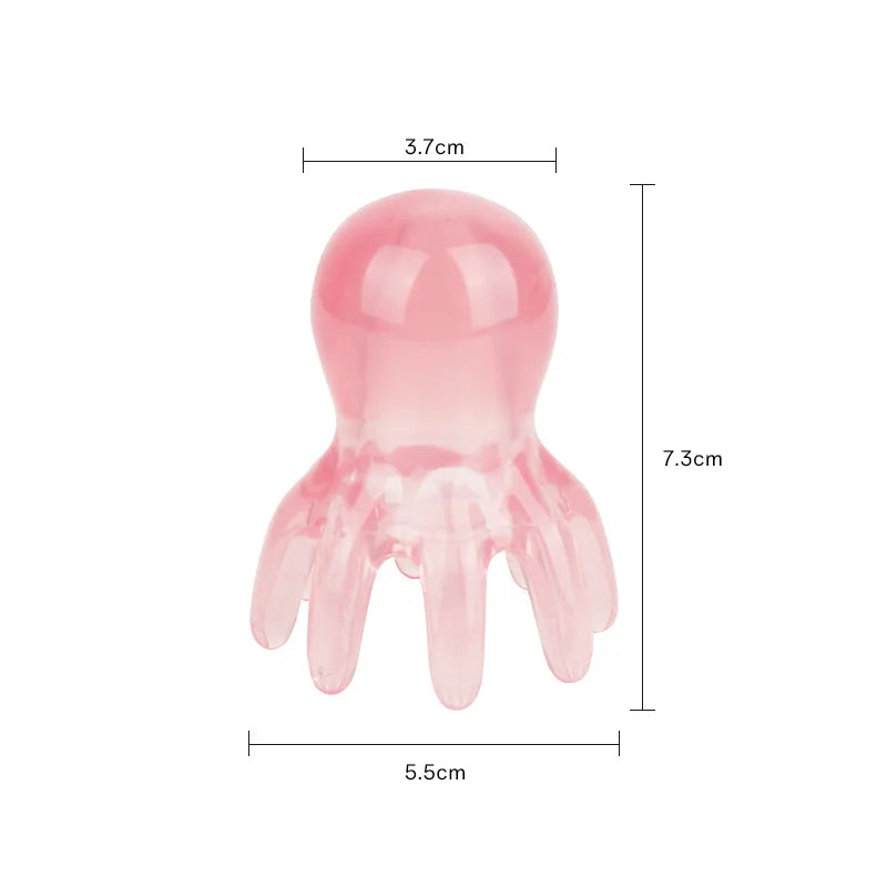 Octopus Resin Scalp Massage Comb - Meridian Scraping Acupuncture Gua Sha Brush for Fatigue Relief