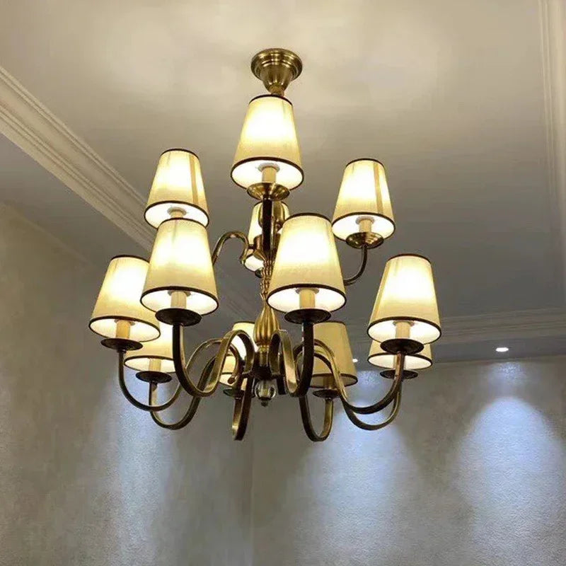 Luxury Classic LED Chandelier Rustic Suspension Luminaire for Living Dining Room & Bedroom Hanging Home Decor