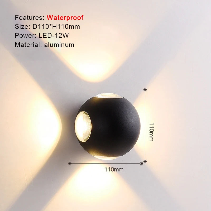 IP65 LED Wall Lamp Outdoor Sconce for Balcony Porch Garden Yard Aisle Decor Lighting Aluminium Indoor Bedside Lamp
