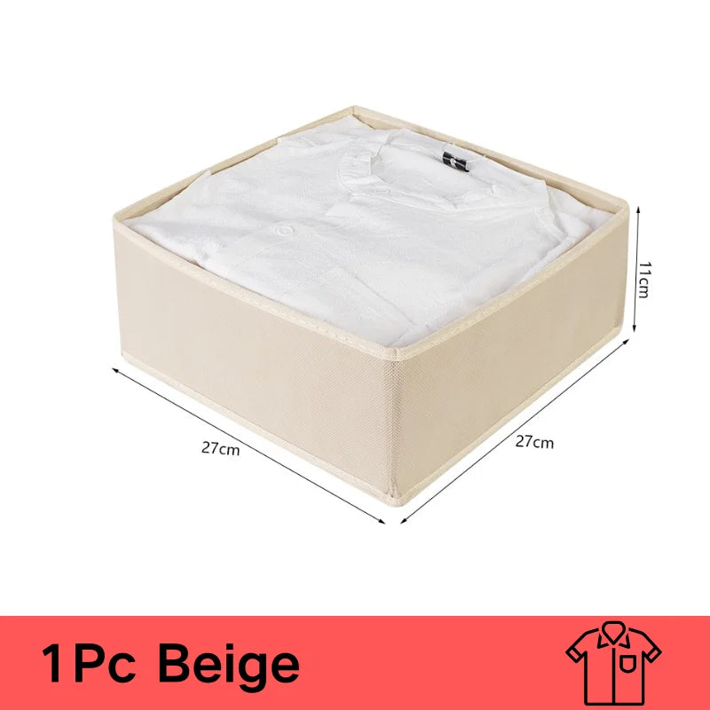 Underwear Organizer for Cabinets and Drawers - Foldable Wardrobe Storage Box for Bras, Socks and Pants
