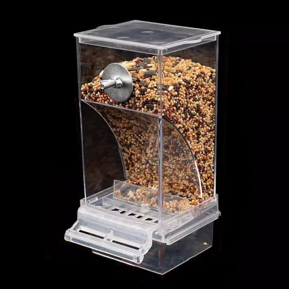 Parrot Feeder Anti-Spill Transparent Bird Food Box Clear Feeding Device for Parrots Durable Bird Feeder