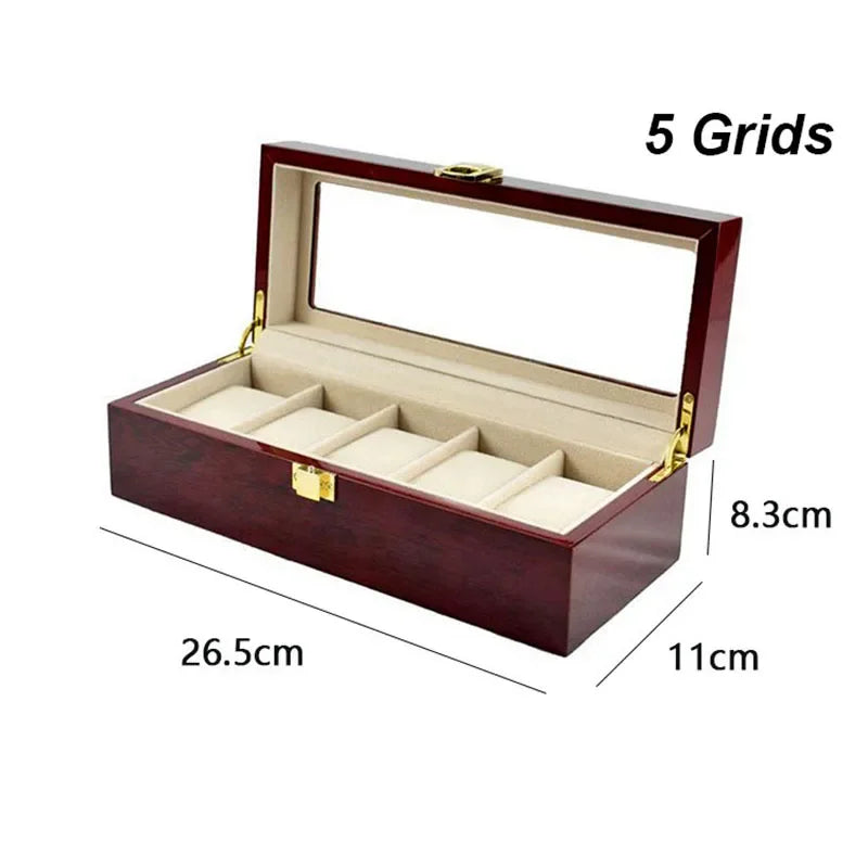 Wooden Watch Box - Eco-Friendly Multi-Slot Watch Storage Case and Travel Organizer, Gift Box for Men