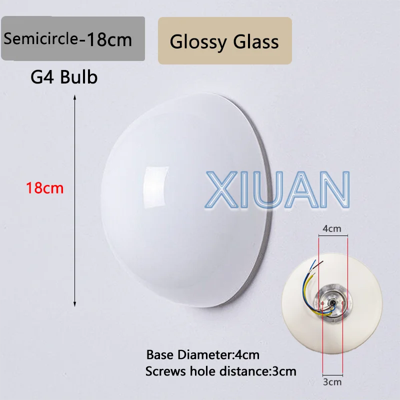 Concealed Base Glass Wall Lamp - French Bauhaus Milky White Round Ball Light for Bedside & Bathroom Mirror