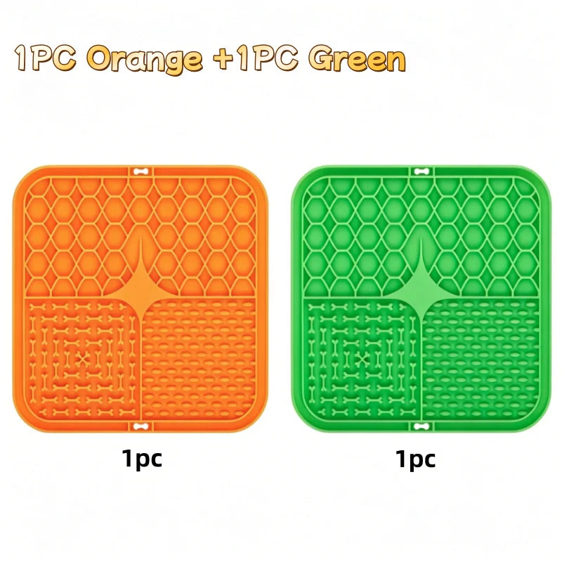 Silicone Lick Mat for Dogs - Slow Feeder Plate with Suction for Bathing Distraction, Dog Training Feeder Supplies