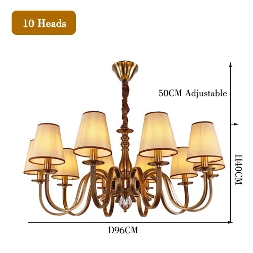 Luxury Classic LED Chandelier Rustic Suspension Luminaire for Living Dining Room & Bedroom Hanging Home Decor