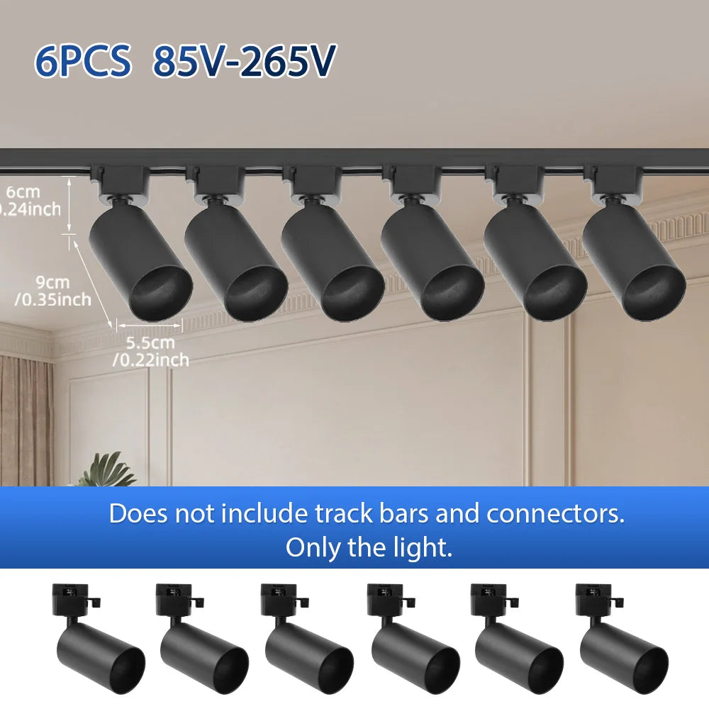 GU10 LED Track Light Full Set, Ceiling Spotlight for Kitchen Living Room & Store Decor