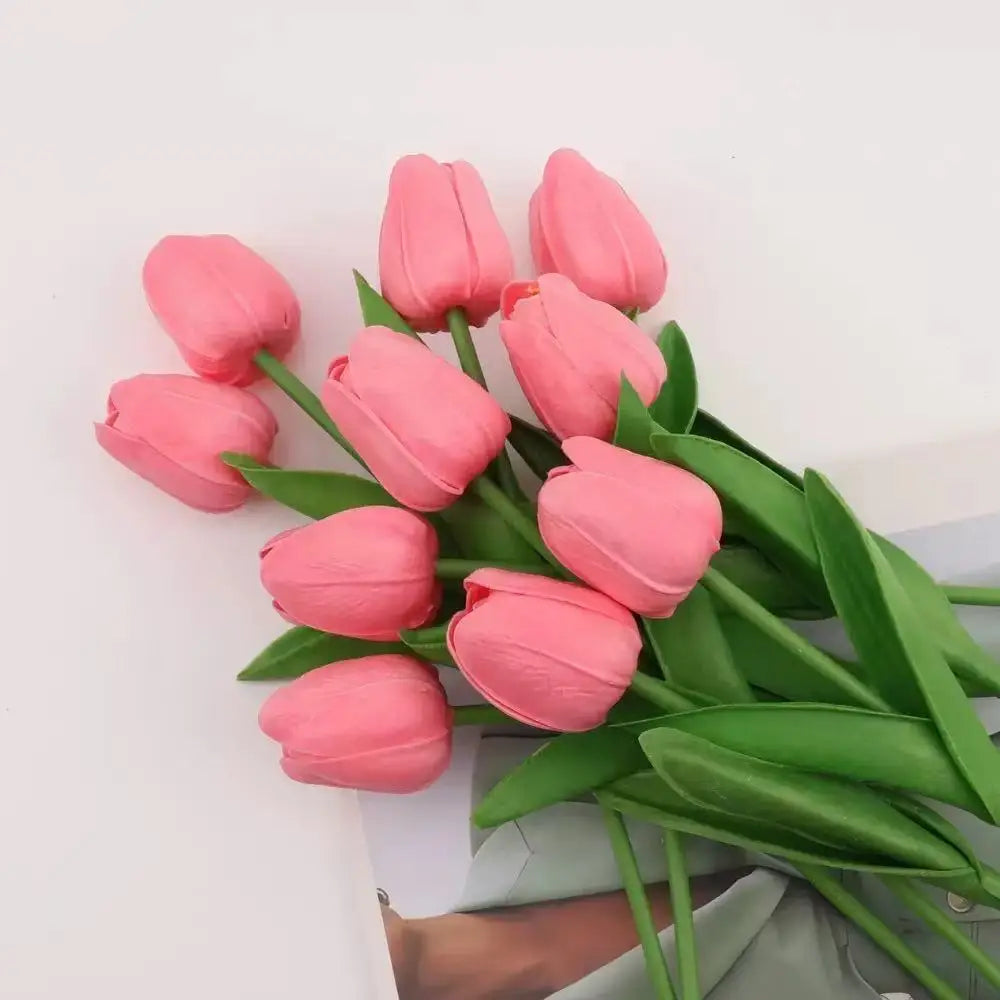 Real Touch Artificial Tulip Flowers Bouquet Fake Tulips for Home Wedding Decorations