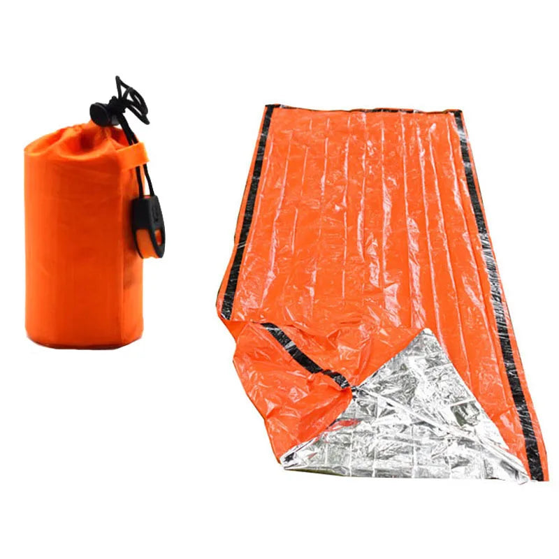 Waterproof Emergency Survival Sleeping Bag - Thermal Mylar Blanket for Outdoor Camping Gear and First Aid Rescue Kit