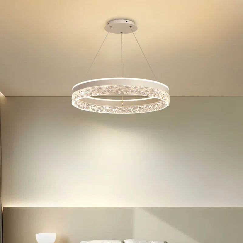 Simple Modern Ceiling Chandelier - Adjustable 3-Color LED Indoor Lighting for Living Room, Dining Room and Bedroom Decor
