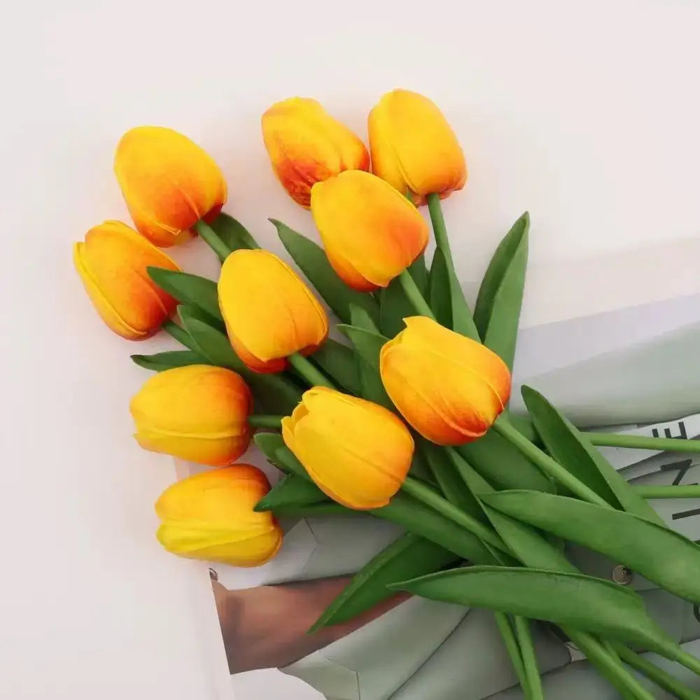 Real Touch Artificial Tulip Flowers Bouquet Fake Tulips for Home Wedding Decorations