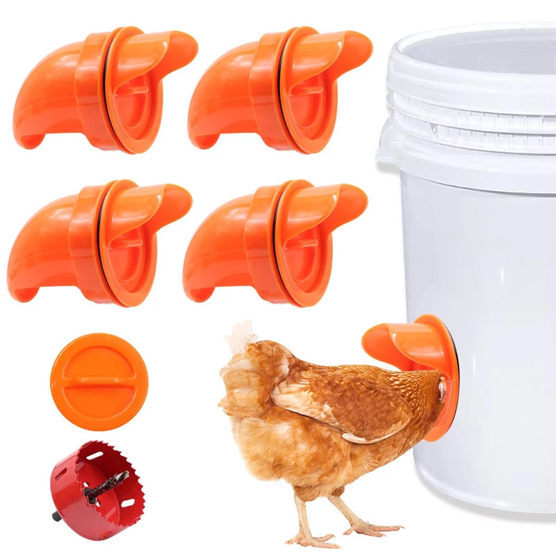 Automatic Gravity Chicken Feeder, DIY Rainproof Poultry Feeder for Chicken & Duck Farms