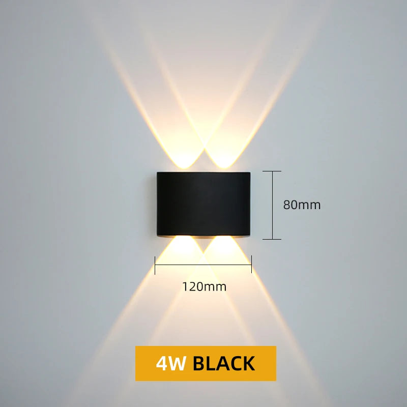 Aluminum LED Wall Lamp Waterproof IP65 Outdoor Garden Lights Interior Wall Light for Bedroom Living Room Stairs